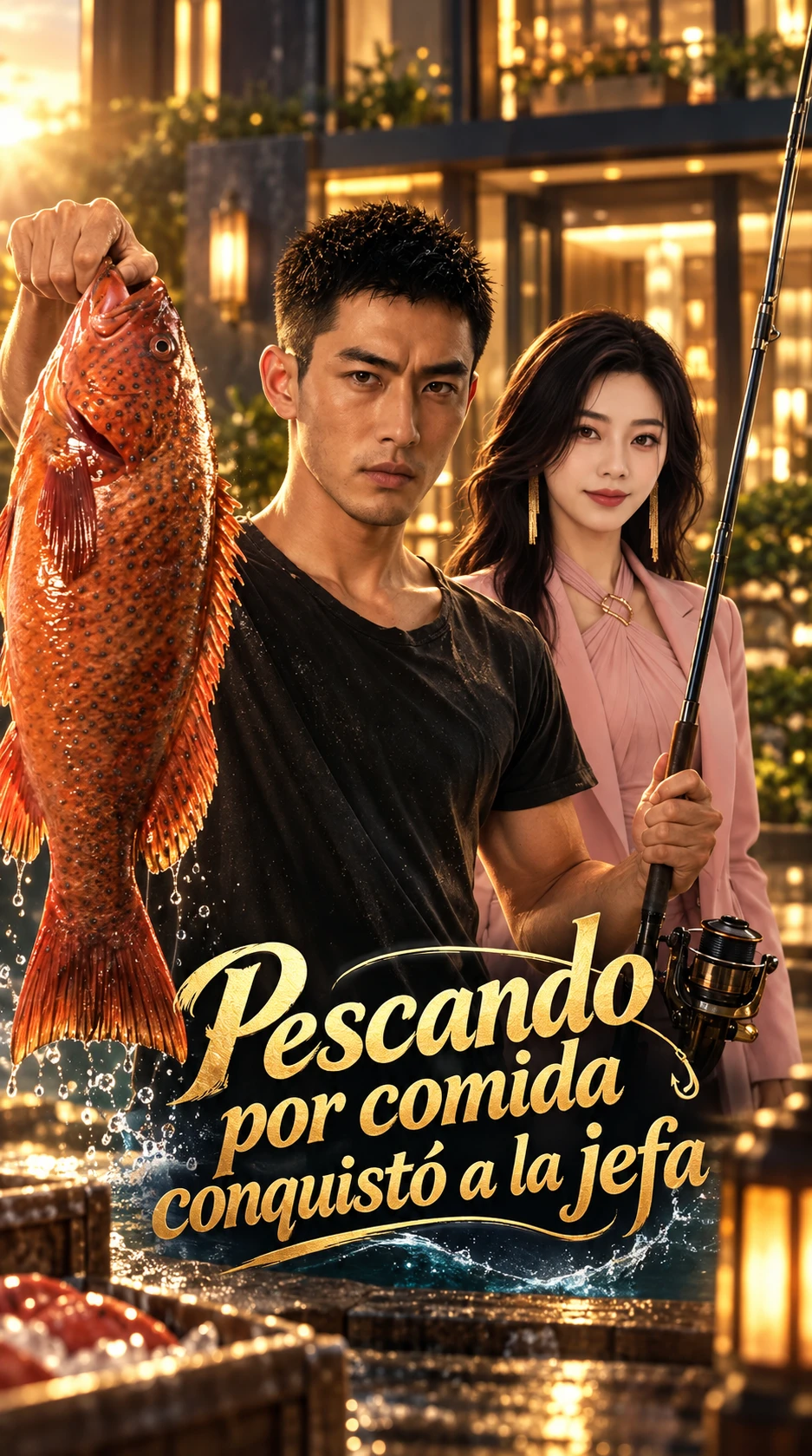 (Doblado)Pescando por comida conquistó a la jefa
